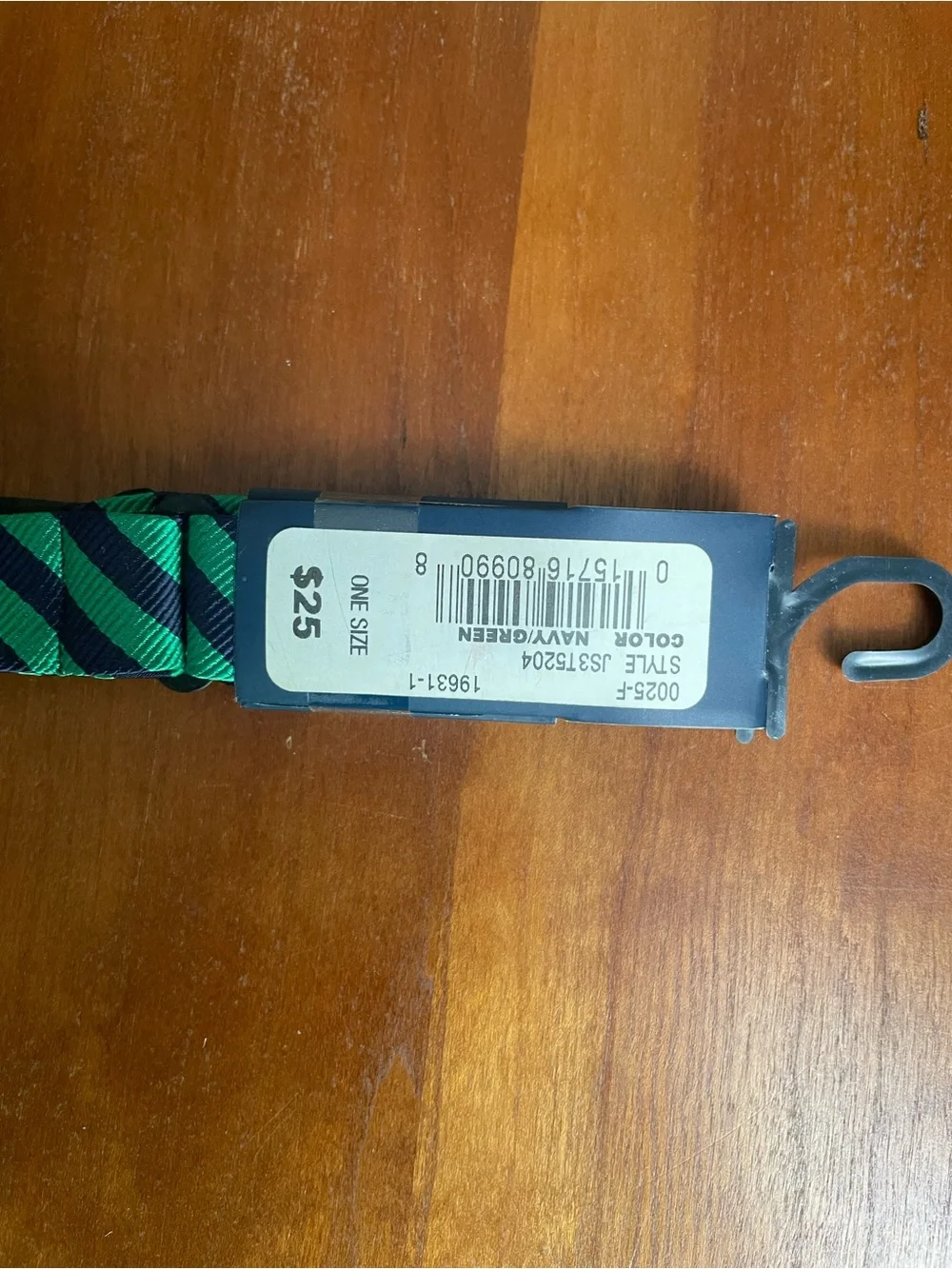 NWT Stafford Self Tie Bow Tie Diagonal Stripe Blue Green